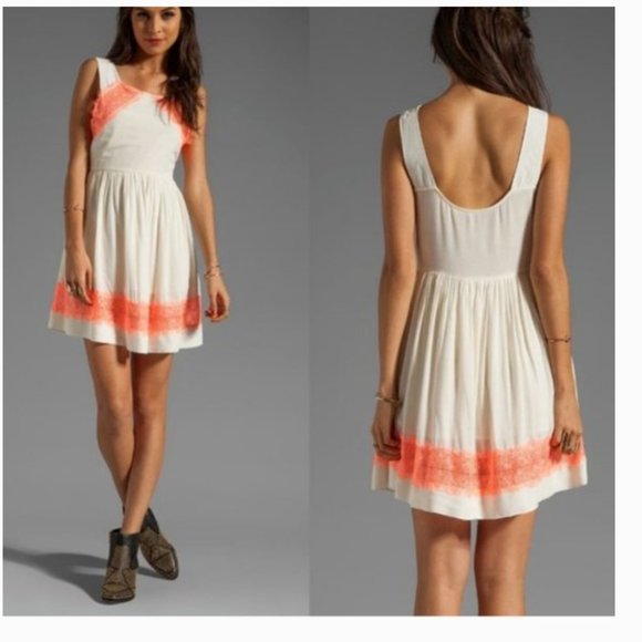 Free People Dresses & Skirts - free people sleeveless dress w/neon pink fringe 2